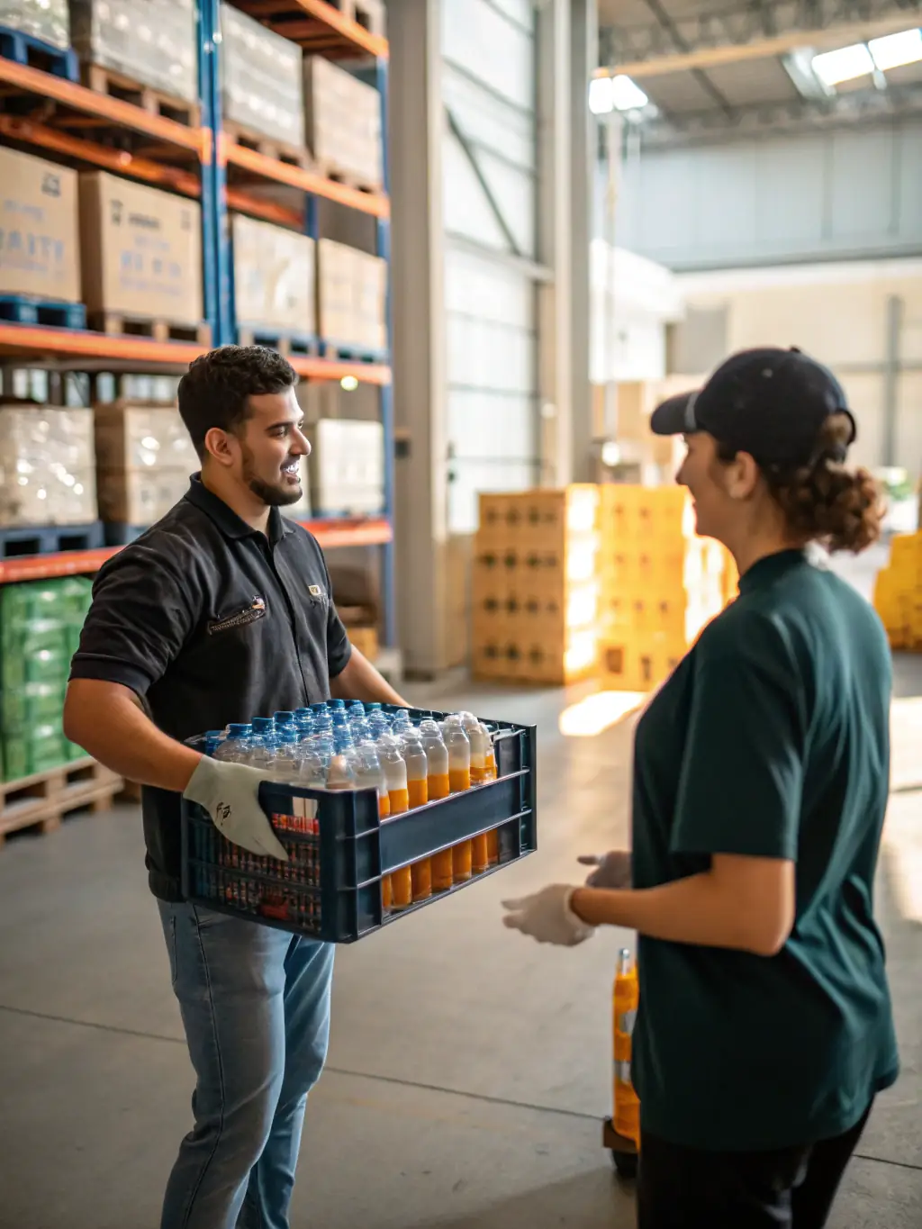 A high-resolution image depicting champagne bottles being carefully loaded into a temperature-controlled truck, showcasing the meticulous handling involved in LQV Partners' logistics.