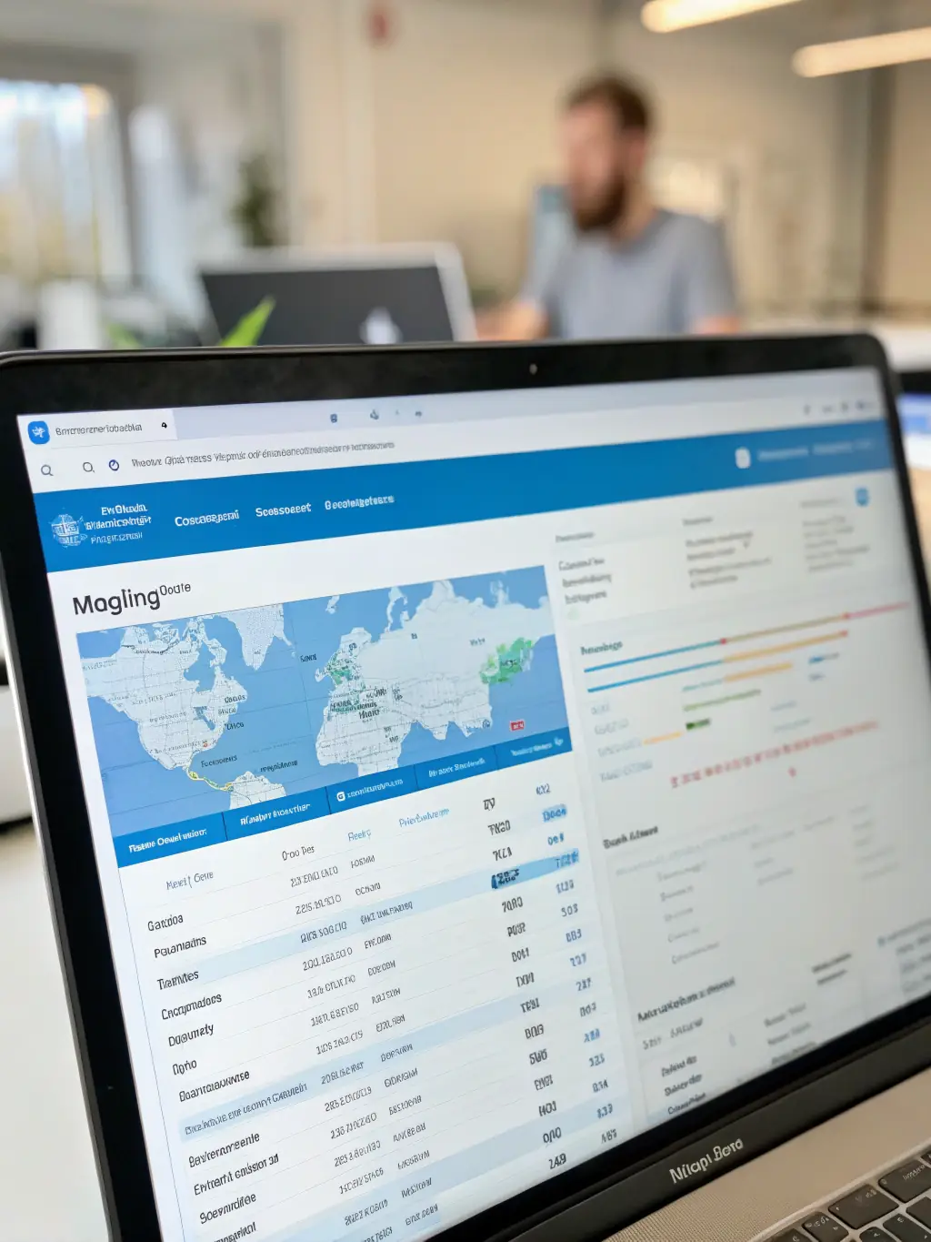 An image showing a detailed tracking system interface, with champagne shipments being monitored in real-time, emphasizing transparency and reliability.